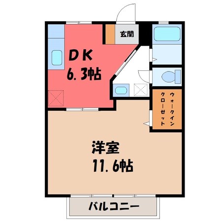 横塚ハイツ Ｂの物件間取画像